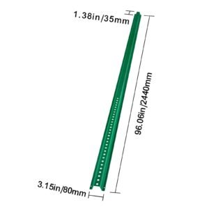 8ft u channel sign post, 4pack green heavy duty steel fixed fence post, steel fence u channel sign for garden, courtyard, farm or traffic intersection