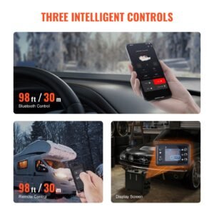 8kw diesel heater, 12v/24v all in one diesel air heater, bluetooth app control, remote control and display screen, co alarm, fast heating vertical portable diesel heater for vehicles, garage