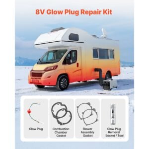 8v glow plug repair kit, glow plug heater repair parking heater maintenance kit with atomization mesh, compatible with 5kw 8kw diesel air heaters models, diesel heaters parts for car truck