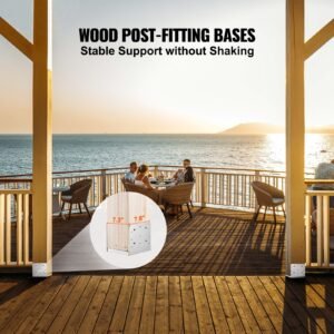 8"x 8" post base, 4pcs stainless steel adjustable post anchor bracket(internal 7.8 x 7.3"), adjustable post base for pavilion deck porch handrail railing support decorative anchor plate