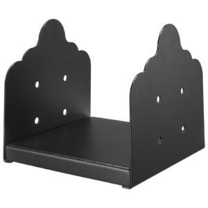8x8 post base 2 pcs, inner size 7.9x7.5 inch / 200x190 mm post brackets, heavy duty carbon steel decking posts, wood posts brackets for pavilion deck railing support deck base plate, black