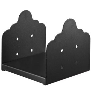 8x8 post base 2 pcs, inner size 7.9x7.5 inch / 200x190 mm post brackets, heavy duty carbon steel decking posts, wood posts brackets for pavilion deck railing support deck base plate, black
