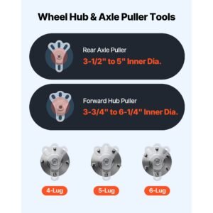 9 way slide hammer puller set, 15pcs front wheel hub bearing remover & rear wheel axle hub dent shaft puller tool kit, axle bearing puller tool kit and slide hammer remover set with carry box