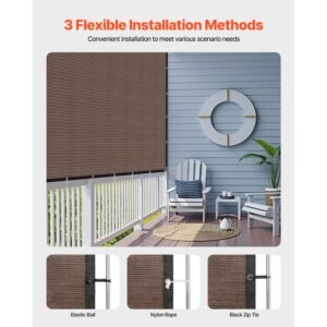 90% sun shade cloth, 10 x 12 ft pergola shade cover with stainless steel grommets, sun shades canopy privacy screen with 140 gsm hdpe material, for outdoor, patio, garden, and backyard (brown)