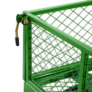 900 lbs steel garden cart on wheels, heavy duty pullable garden wagon yard cart, outdoor metal utility wagon with 10" tires and mesh removable sides(convert to flatbed), and 180°rotating handle