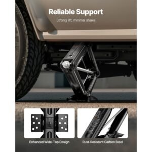 9000 lbs rv scissor jacks, 4 23.4 in rv stabilizer leveling scissor jacks, set of 2, heavy duty stabilizer jack with crank handle, socket and bubble levels, not easily bent or deformed