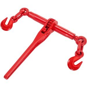 9215lbs 3/8" – 1/2" ratchet binders 9,215 lbs secure working load, g70 hooks and adjustable length, for grade 70 80 chains, tie down, hauling, towing, 2 pack, red
