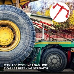 9215lbs 3/8" – 1/2" ratchet binders 9,215 lbs secure working load, g70 hooks and adjustable length, for grade 70 80 chains, tie down, hauling, towing, 2 pack, red