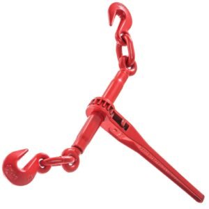 9215lbs 3/8" – 1/2" ratchet binders 9,215 lbs secure working load, g70 hooks and adjustable length, for grade 70 80 chains, tie down, hauling, towing, 2 pack, red