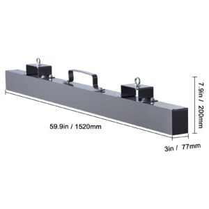 93 lbs hanging magnetic sweeper pickup tool, nail hang type magnetic forklift sweeper, industrial grade magnets steel material hunting accessories for picking up nails bolts metals iron chips