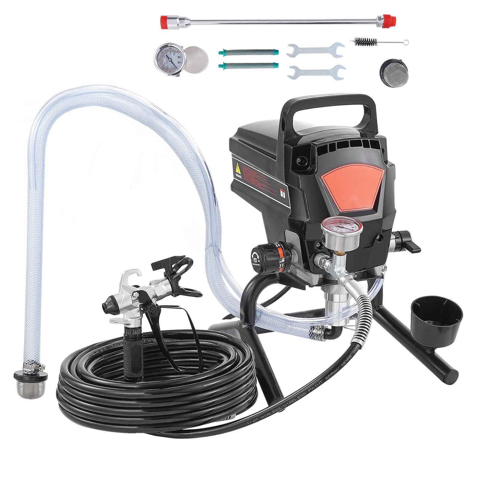 950w stand airless paint sprayer, 3000psi high efficiency electric airless sprayer, handheld paint sprayers for home interior and exterior furniture and fences, fine and even painting effect