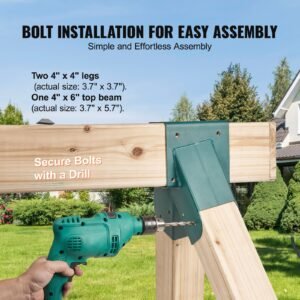 a frame middle swing set brackets, heavy duty carbon steel swing with mounting hardware, diy swing bracket swing kit for 4x4 (actual 3.7" x 3.7") legs & 4x6 (3.7" x 5.7")beam, green (2 pcs)