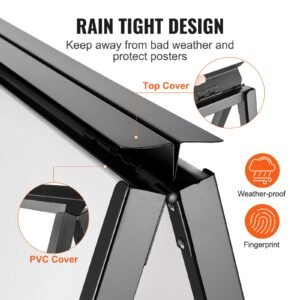 a frame sidewalk sign, 24x36 inch heavy duty slide in signboard holder, double sided folding sandwich board signs, steel pavement sign poster for outdoor business street advertising (frame only)