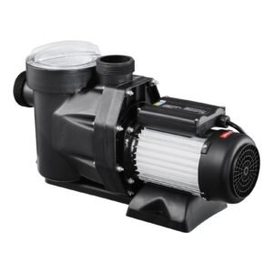 above ground pool pump, 1.5hp, 122 gpm max flow single speed swimming pool pump, 220v 3450 rpm 55 ft max head lift with pp shell strainer basket, 122 fahrenheit max water temp, no plug