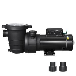 Above Ground Pool Pump, 1.5HP/0.35HP, Dual Speed Swimming Pool Pump, High 110 GPM 54 ft Lift, Low 52 GPM 14 ft Lift, 110V 3450 RPM with Strainer Basket, 122 Fahrenheit Max Water Temp