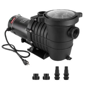 Above Ground Pool Pump, 1HP, 80 GPM Max. Flow Single Speed Swimming Pool Pump, 110V/240V 3450RPM 34.4ft Max. Head Pool Pump with Filter Basket, for Above Ground Pools Hot Tubs Spas