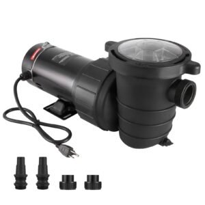 Above Ground Pool Pump, 1HP, 80 GPM Max. Flow Single Speed Swimming Pool Pump, 120V 3450 RPM 36 ft Max. Head Lift Pool Pump with Filter Basket, for Above Ground Pools Hot Tubs Spas