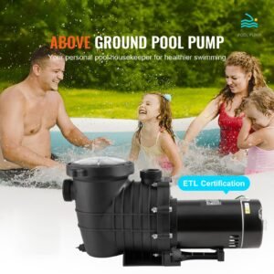 Above Ground Pool Pump, 2 HP, 110 GPM Max Flow Single Speed Swimming Pool Pump, 110V/240V 3450 RPM 59 ft Max Head Pool Pump with Filter Basket, for Above Ground Pools Hot Tubs Spas