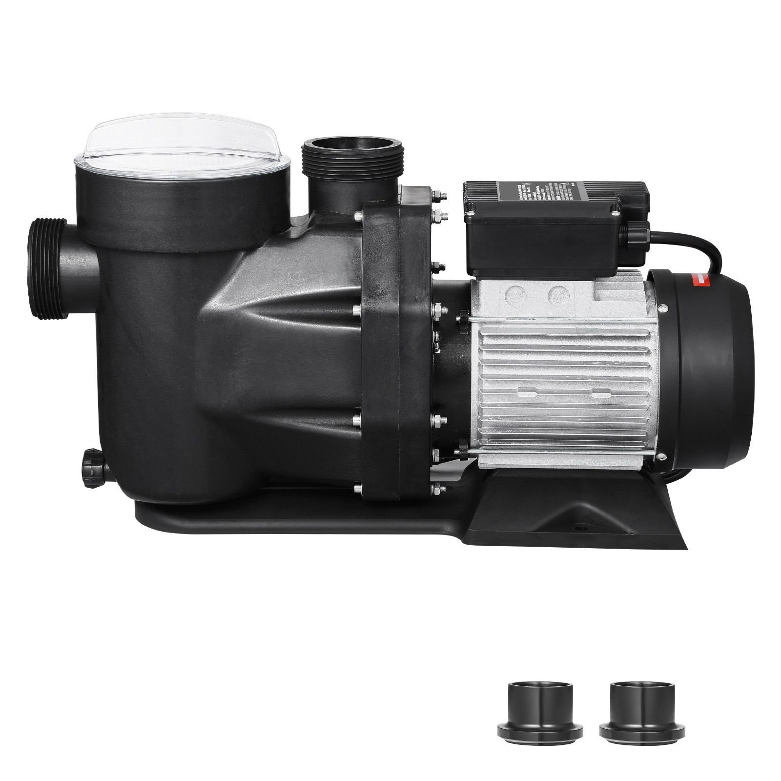 above ground pool pump, 3 hp, 149 gpm max flow single speed swimming pool pump, 220v 3450 rpm 42 ft max head lift with pp shell strainer basket, 122 fahrenheit max water temp, no plug