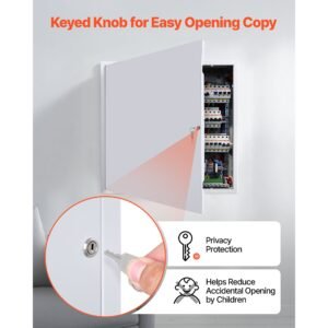 access panel for drywall, 25.2 x 25.2 in galvanized steel access door, easy install hinged service panel with key, for ceiling plumbing electrical, 24.4 x 24.4 in cutout size, white