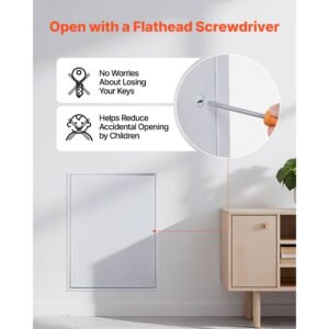 access panel for drywall, 33.2 x 25.2 in galvanized steel access door, easy install hinged service panel with screwdriver latch, for ceiling plumbing electrical, 24.4 x 32.4 in cutout size white
