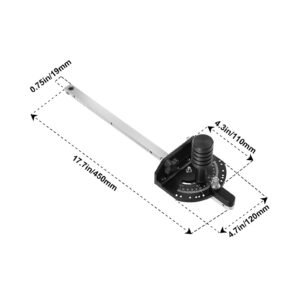accurate miter gauge, fits slots 3/4'' x 3/8'', crafted from aluminum alloy, features 15 adjustable angle stops, spring loaded plunger & detachable disc, ideal for woodwork & table saws