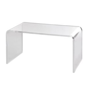 Acrylic Coffee Table, C-Shaped Clear Acrylic End Table, 16.3 inch high Transparent Acrylic Side Table, for Coffee, Drink, Food, Snack used in Living Room, Courtyard, Terrace