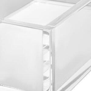 acrylic napkin holder, 9.1 x 5.5 x 2.6 inch, clear bathroom guest towel storage tray with u shaped opening, disposable paper towel holder for bathroom kitchen parties weddings & various events