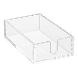 Acrylic Napkin Holder, 9.1 x 5.5 x 2.6 inch, Clear Bathroom Guest Towel Storage Tray with U-Shaped Opening, Disposable Paper Towel Holder for Bathroom Kitchen Parties Weddings & Various Events