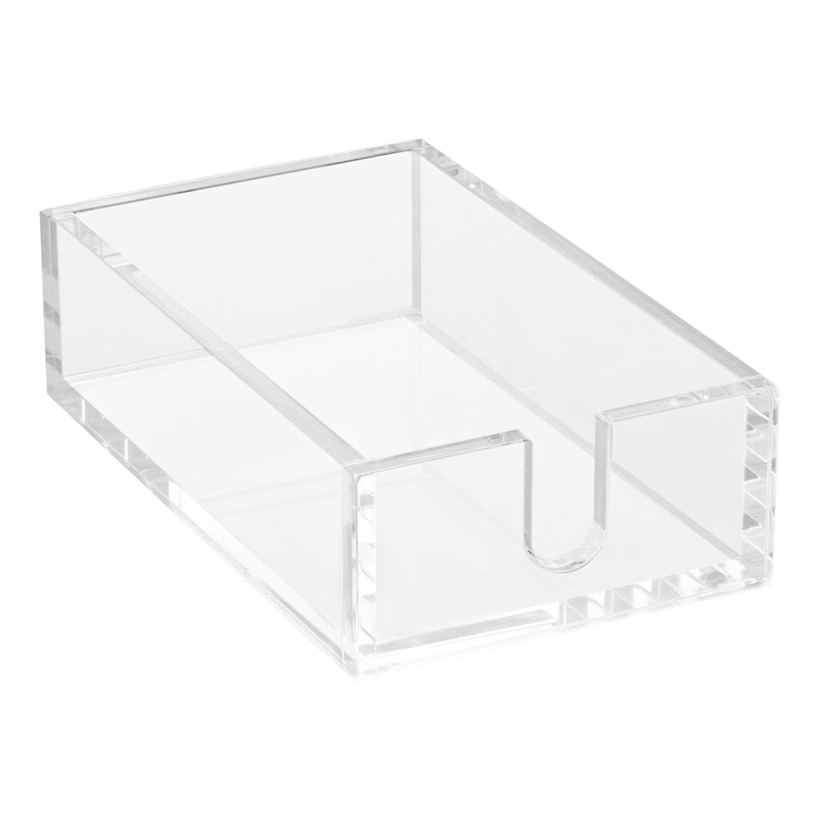 acrylic napkin holder, 9.1 x 5.5 x 2.6 inch, clear bathroom guest towel storage tray with u shaped opening, disposable paper towel holder for bathroom kitchen parties weddings & various events
