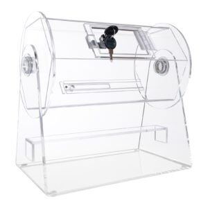 acrylic raffle drum, professional raffle ticket spinning cage with 2 keys, transparent lottery spinning drawing, holds 2500 tickets or 100 raffle balls,raffle ticket box for lottery games bingo