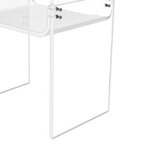 acrylic side table, 2 tiers clear bedside table with storage shelf, modern rectangle acrylic end desk, transparent thick nightstand for bedroom, living room, study, 11.8 x 15.7 x 19.7 in (clear)