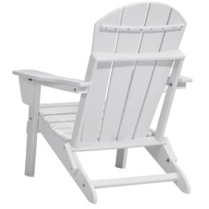 adirondack chair plastic, set of 2 all weather portable folding fire pit chair, outdoor adirondack patio chair with cup holder, with relaxing arm rest ergonomic, for garden, backyard white