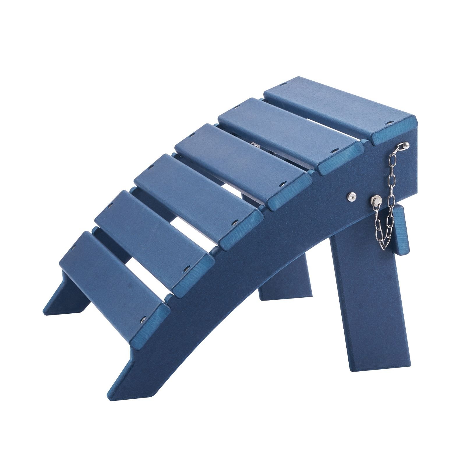 adirondack ottoman, 15.7l x 18.9w x 13h inch hdpe plastic folding adirondack ottoman, weather resistant foot rest for adirondack chair, widely used for outside porch pool lawn backyard, blue