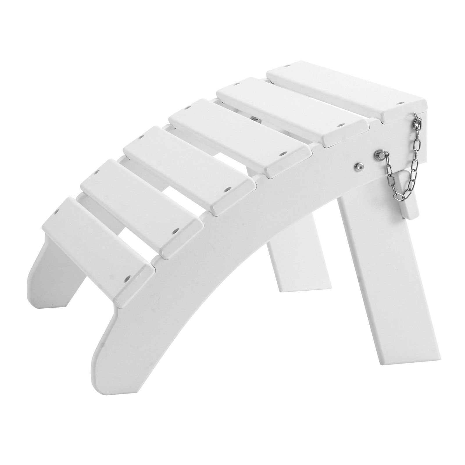 adirondack ottoman, 17.7l x 19.7w x 13.8h inch hdpe plastic folding adirondack ottoman, weather resistant foot rest for adirondack chair, widely used for outside porch pool lawn backyard, white
