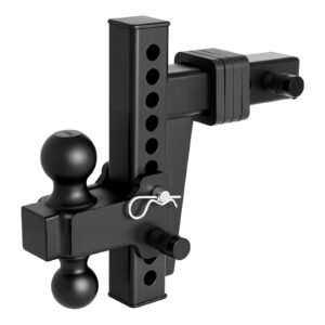 Adjustable Trailer Hitch, Fit 2 Inch Receiver, Trailer Hitch Mount with 2 Inch & 2-5/16 Inch Balls, 18500 lbs GTW, 8 Inch Drop, Towing Ball Mounts for RVs, Off-Road Vehicles and Trucks, Black