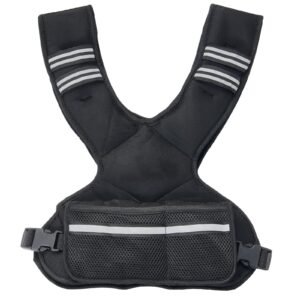 adjustable weighted vest, 11 20lb weight vest with 6 ironsand weights and reflective stripe, body weight vest exercise set for men women, workout equipment for strength training running jogging