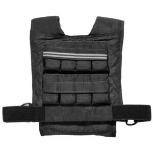 adjustable weighted vest, 35lb weight vest with iron weights, shoulder pad, and reflective stripe, body weight vest exercise set for men women, workout equipment for strength training running