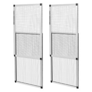 Adjustable Window Screen, 15" H x 21" - 40" W, 2 Packs Expandable Windows Screens with Aluminum Frame and Durable Mesh, Horizontal or Convert to Vertical Adjustable Installation, for Home House