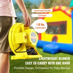 air blower, 450w 0.6hp inflatable blower, portable and powerful bounce house blower, 1750pa commercial air blower pump fan, used for inflatable bouncy castle and jump tested to ul standards