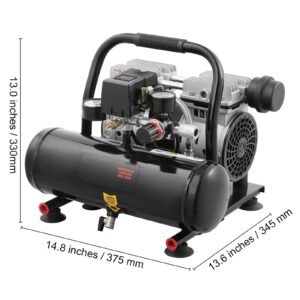 air compressor, 1 gallon steel tank, 1hp 1.5 cfm 90psi oil free air compressor & max. 120psi pressure, 78db ultra quiet portable compressor, for auto repair, tire inflation, spray painting