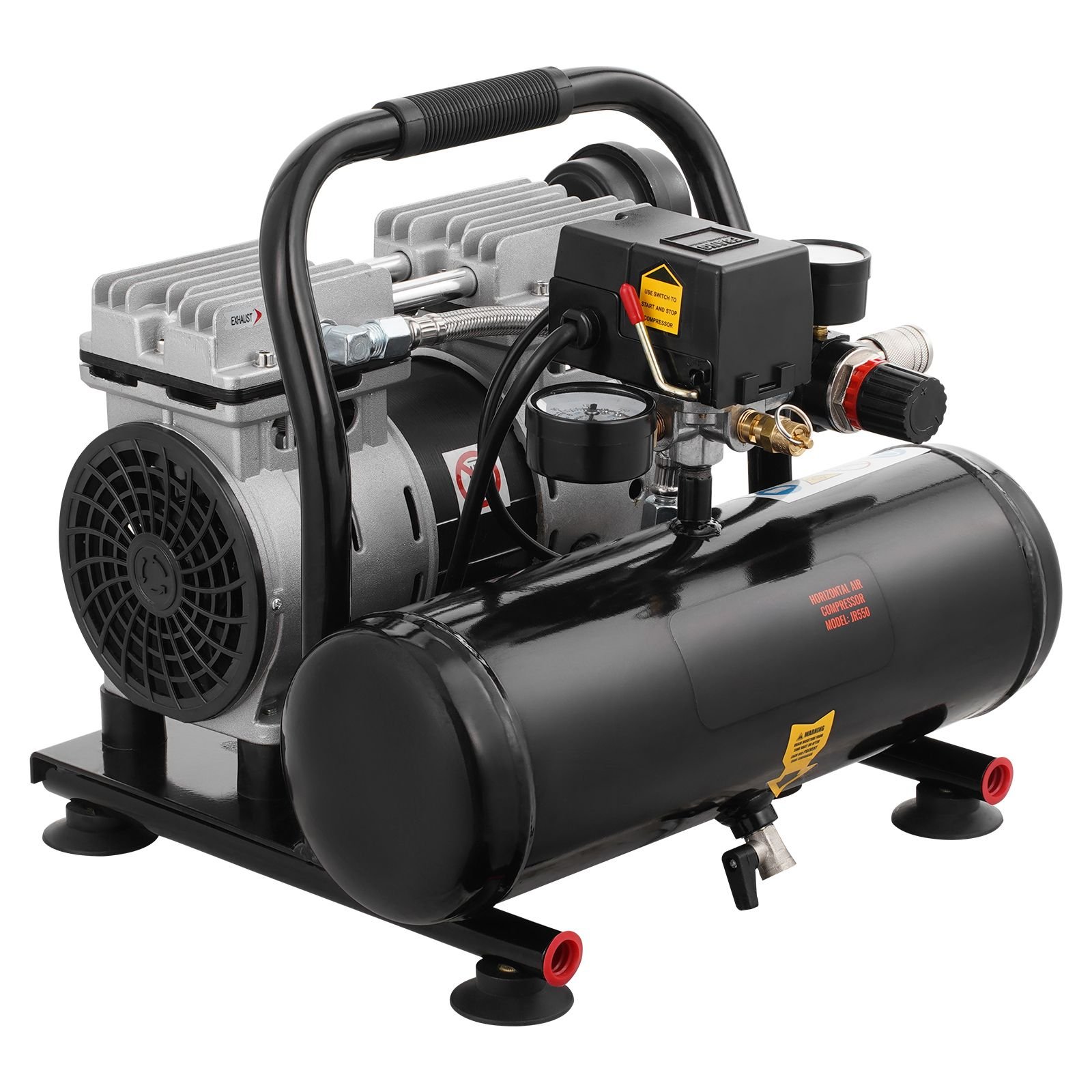 air compressor, 1 gallon steel tank, 1hp 1.5 cfm 90psi oil free air compressor & max. 120psi pressure, 78db ultra quiet portable compressor, for auto repair, tire inflation, spray painting