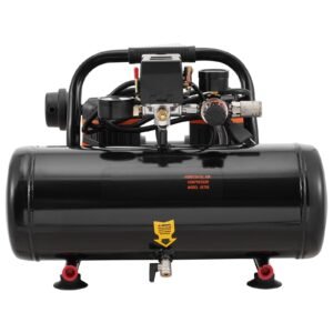 air compressor, 2 gallon steel tank, 1hp 2.1 cfm 8bar oil free air compressor & max. 120psi pressure, 81db ultra quiet portable compressor, for auto repair, tire inflation, spray painting