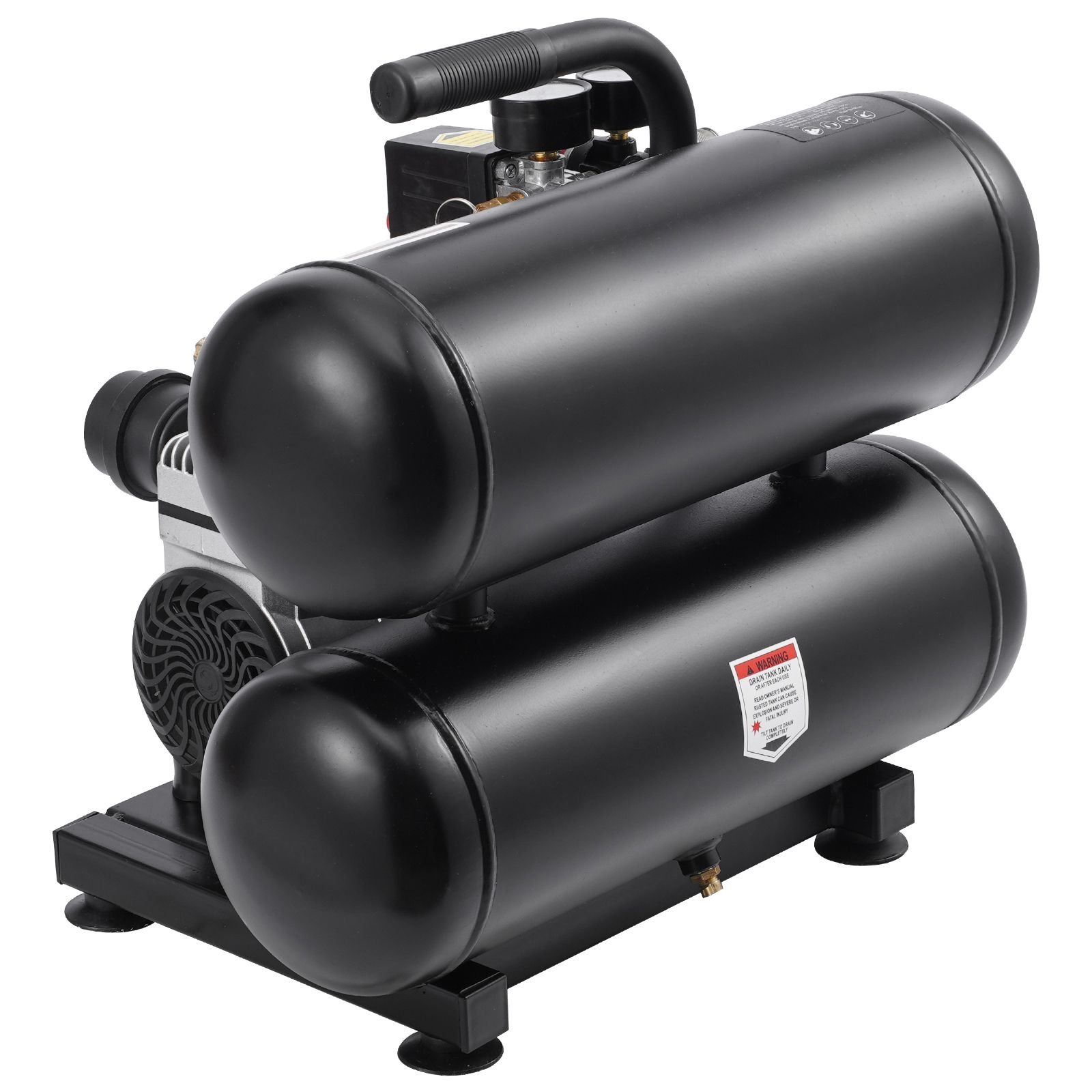 air compressor, 4.6 gallon steel tank, 1hp 2.2 cfm@90 psi oil free air compressor & max. 120psi pressure, 80db ultra quiet portable compressor, for auto repair, tire inflation, spray painting