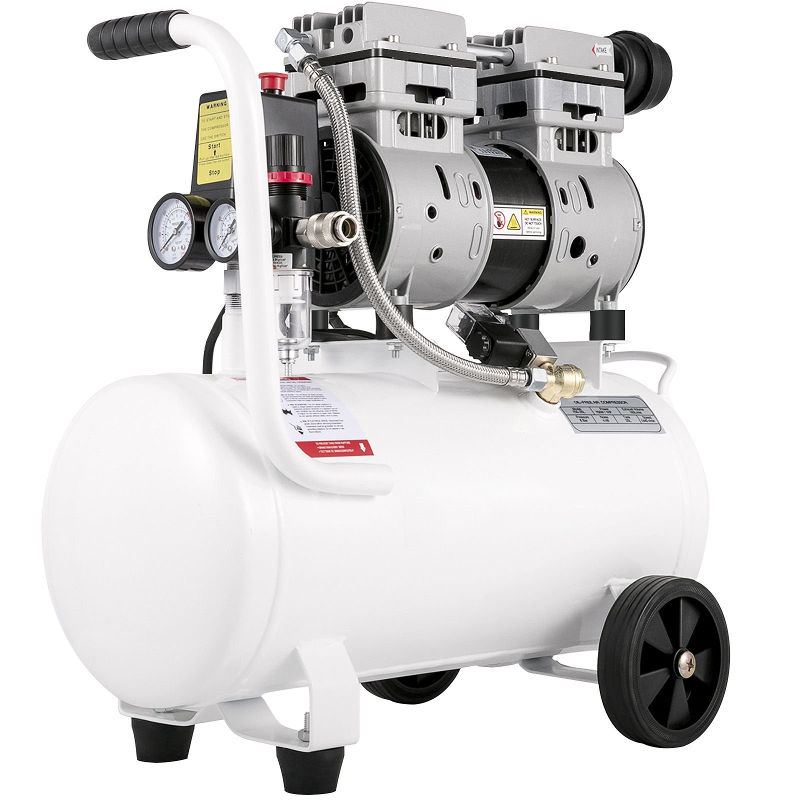 air compressor 6.6 gallon, portable air compressor 1 hp, oil free air compressor steel tank 750w, pancake air compressor 115 psi, ultra quiet compressor for home repair, tire inflation