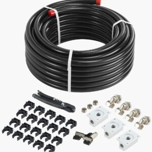 air compressor line kit, 100ft x 3/4", hdpe aluminum compressed air piping system, leak proof, pressure resistant & easy to install, compressed air line tubing kit for garages workshops, black