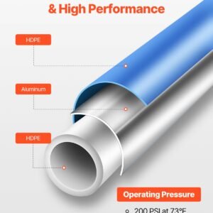air compressor line kit, 100ft x 3/4", hdpe aluminum compressed air piping system, leak proof, pressure resistant & easy to install, compressed air line tubing kit for garages workshops, blue