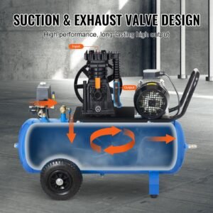 air compressor pump head, 3hp 5.8cfm @ 90psi, twin cylinder oil lubricated air compressor piston pump head, single stage aluminum air compressor pump replacement with max. 116psi pressure