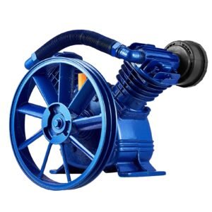 Air Compressor Pump Head, 5.5HP 5.75CFM@90PSI, Twin Cylinder Oil Lubricated Air Compressor Piston Pump Head, Dual Stage V-Type Cast Iron Air Compressor Pump Replacement with Max.185PSI Pressure
