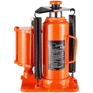 air hydraulic bottle jack, 12 ton/26455 lbs pneumatic hydraulic bottle jack with 10.43'' 19.88'' lifting range & manual hand pump, for pickup, truck, rv, auto repair, industrial engineering